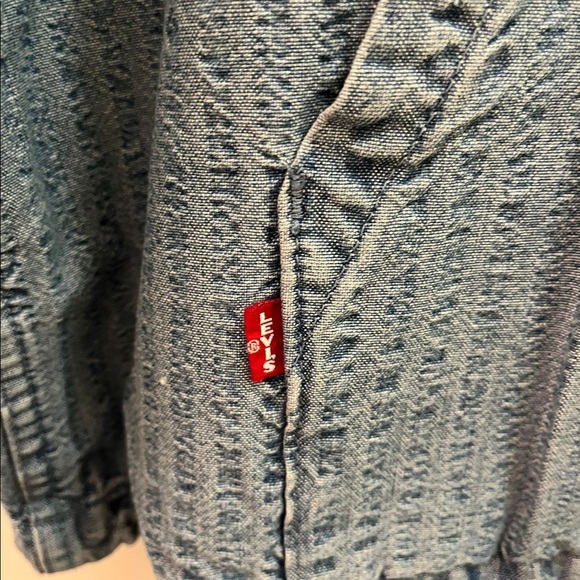Levi's sutro anorak overhead Denim Pullover Hooded Half Zip Light Blue Size M - Picture 5 of 8